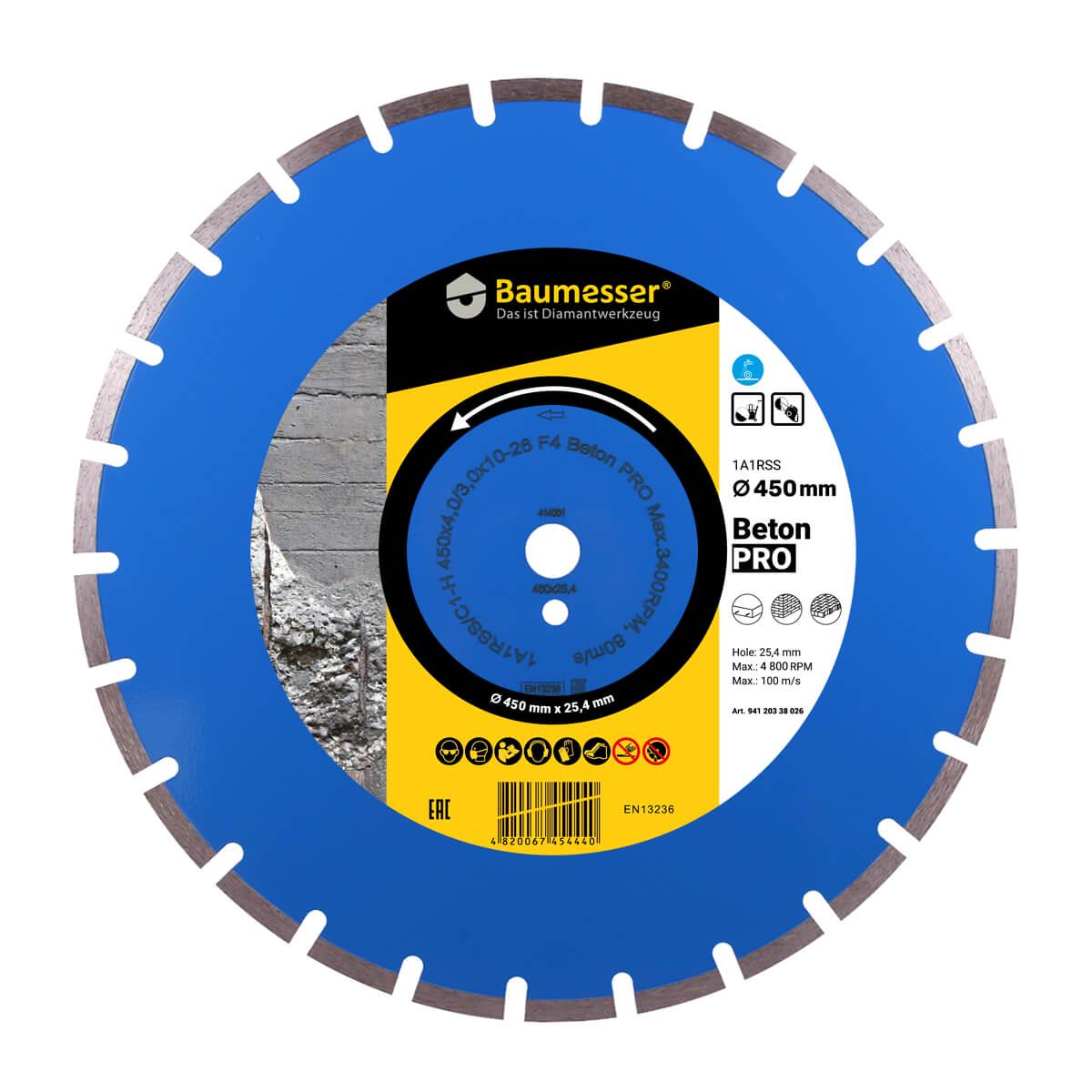 Диск алмазний Baumesser Beton Pro HIT 1A1RSS C1 450x4,0/3,0x10x25,4 мм (94120008028)