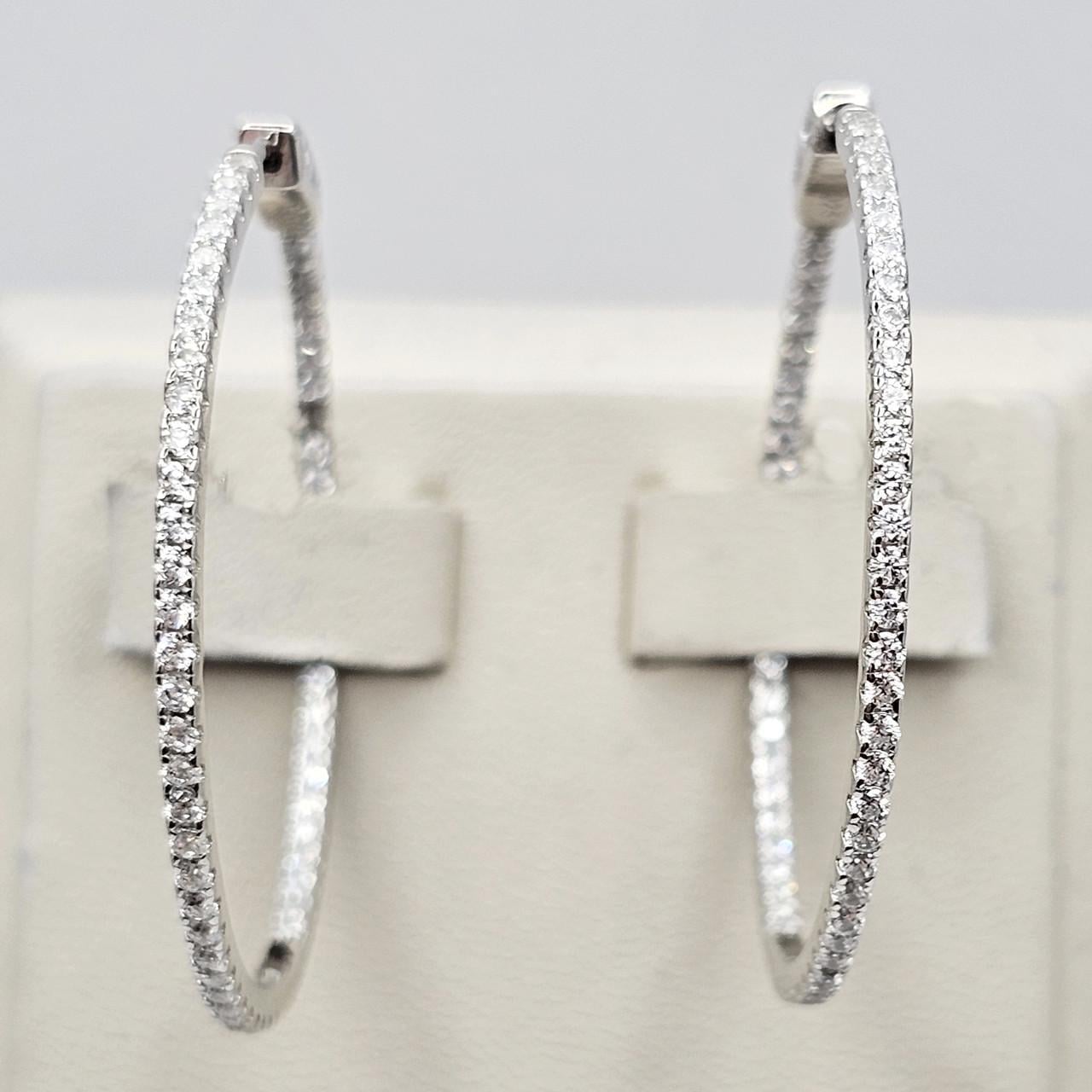 Серебряные серьги-кольца с кубическим цирконием 6,18 г (2988395700)