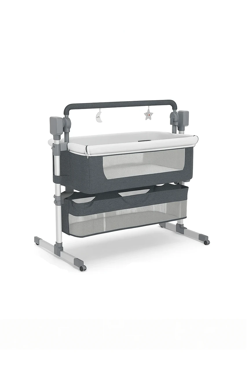 Кроватка Электрическая для новорожденных приставная Folem Bebio с матрасом/пультом/автоматическая Кроватка Электрическая для новорожденных приставная Folem Bebio с матрасом/пультом/автоматическая