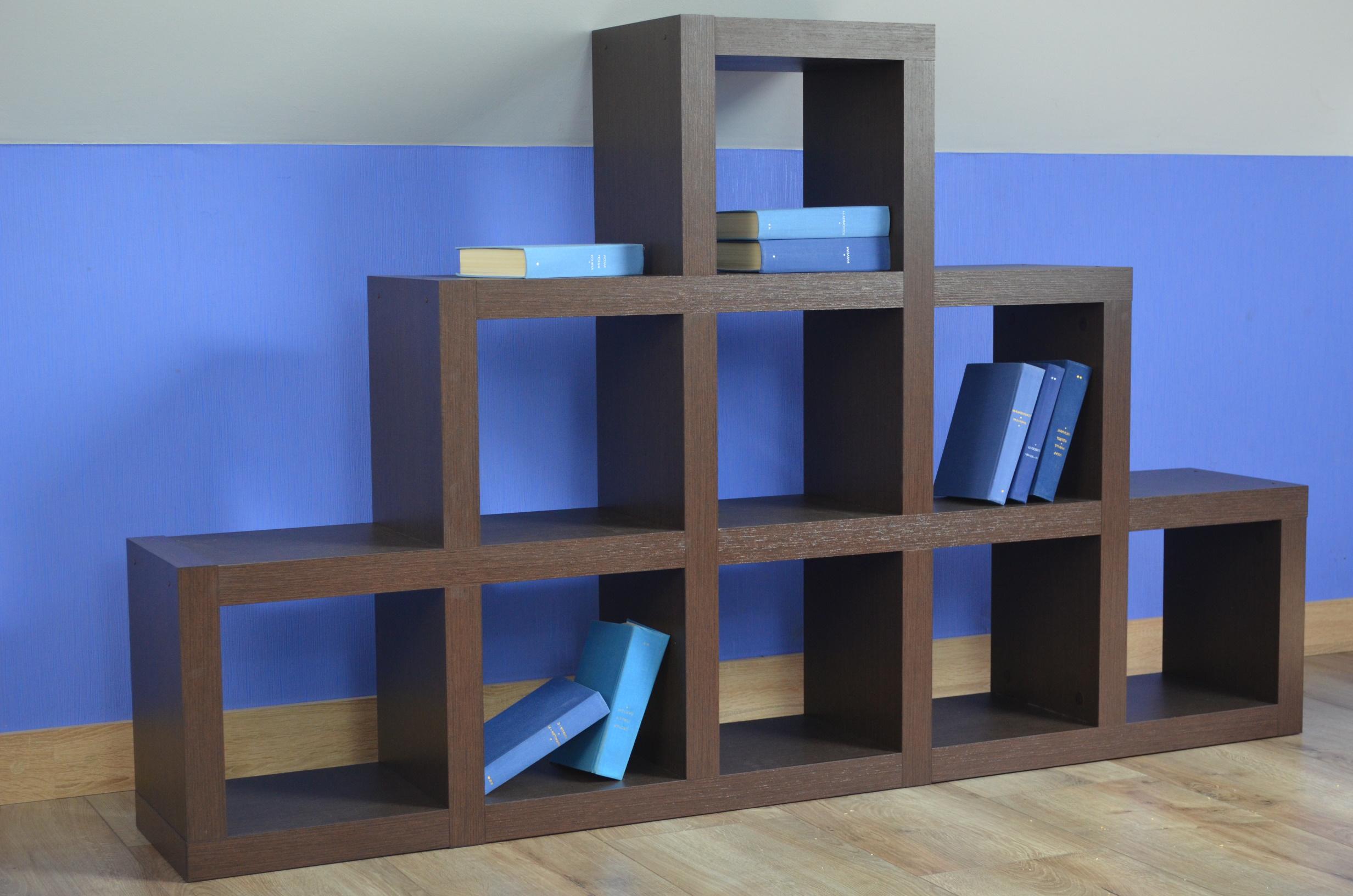 Шафа у вітальню Inteo Кубус Гірка 3 1750х1070х290 мм товщина корпусу 50 мм 3Д Венге