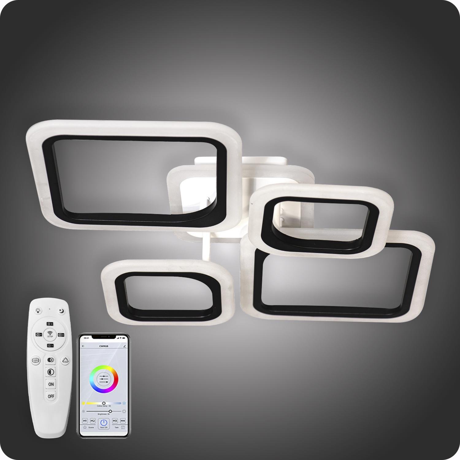 Люстра світлодіодна 517 Dlight 3color з пультом 80 Вт Чорний (01520) - фото 4 Люстра світлодіодна 517 Dlight 3color з пультом 80 Вт Чорний (01520) - фото 4