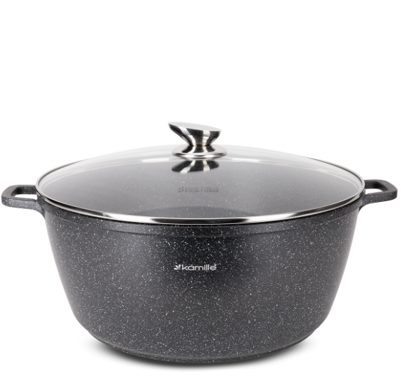 Каструля Kamille з литого алюмінію з кришкою та антипригарним покриттям 18,5 л (4483)