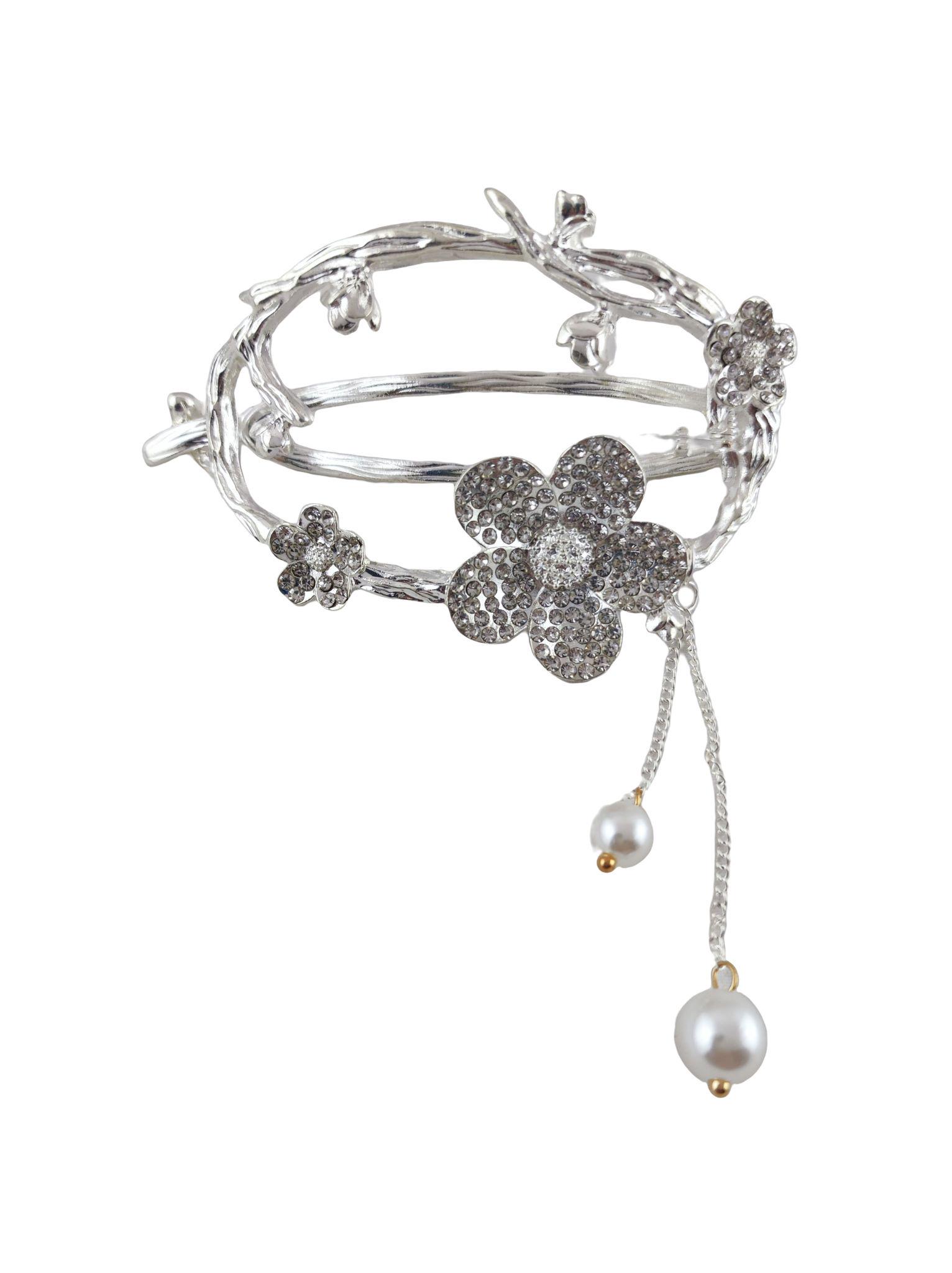 Брошь-шпилька женская ProJewelry Цветы со стразами 9 см (138770)