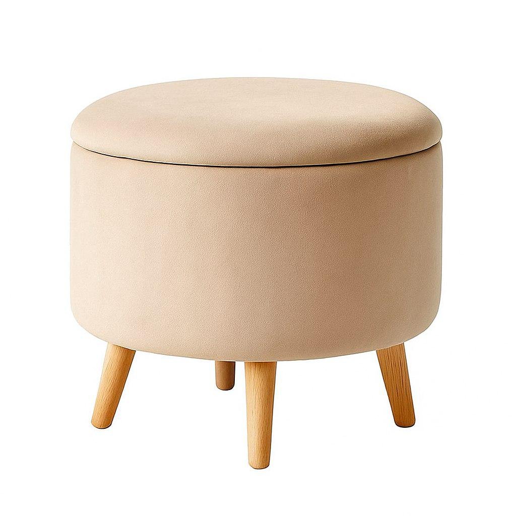 Пуф Felix круглий з нішею 35х35х38 см Бежевий (AI 21)