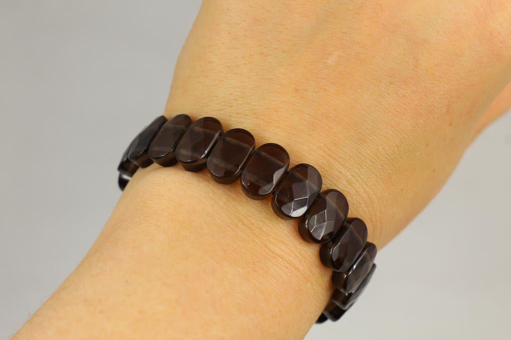 Браслет дымчатый кварц 19 см Коричневый (29514140)