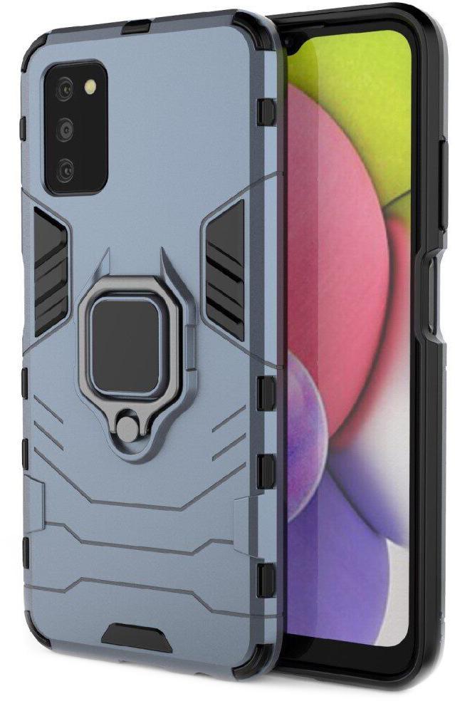 Противоударный чехол Transformers для Samsung Galaxy A03s A037 (подставка кольцо) Graphite (24142-40)