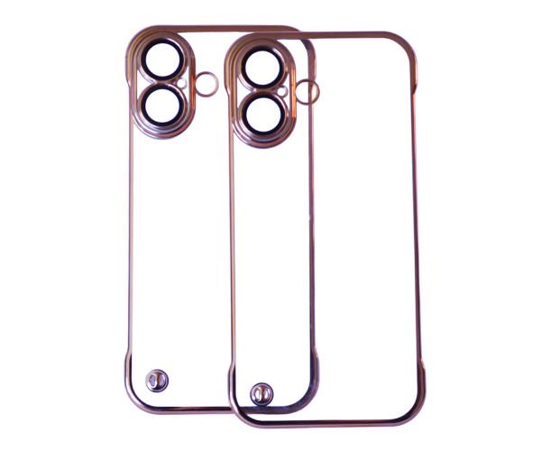 Чохол - накладка Omeve Clear Bamper для iPhone 16 Plus із захистом для камери Рожевий