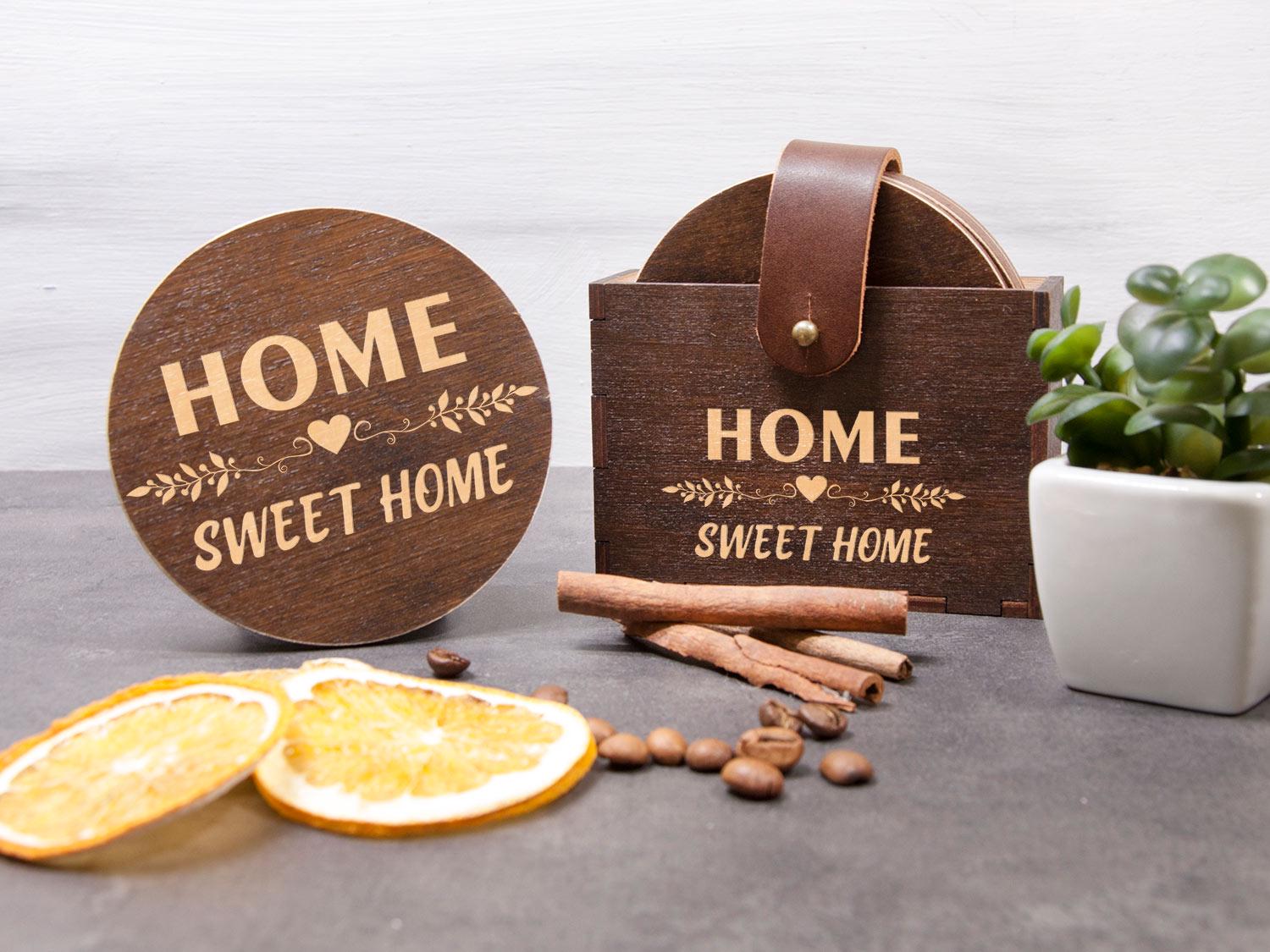 ᐉ Набор деревянных подставок WoodPresentStudio \"Sweet Home\" под горячее ...