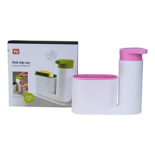 Органайзер для кухонной раковины Sink tide sey TV 530-ST c дозатором мыла Розовый (530А)