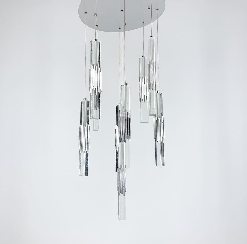 Люстра изысканная каскадная Tube на 9 ламп (9472 CH)