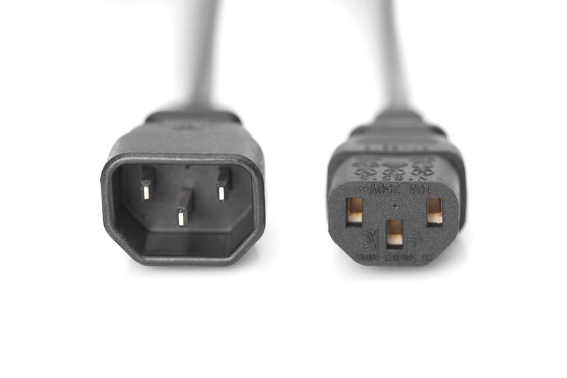 Кабель Digitus C14-C13 M/F 0,75q 1,2 м Black - фото 2