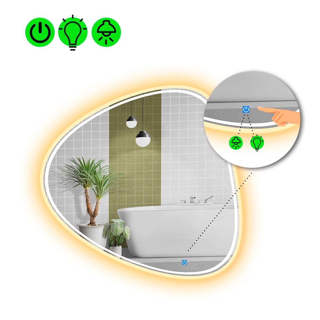 Зеркало с LED подсветкой Nuvola с сенсорной кнопкой управления 60x60 см (Nuvola4-02)