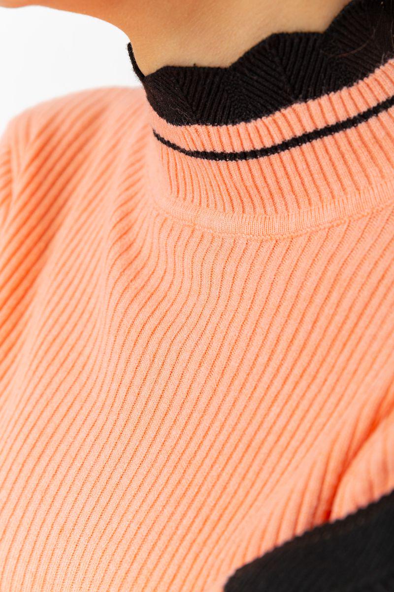 Гольф жіночий в рубчик Ager 221R8868 S/M Персиковий (9624277) - фото 5