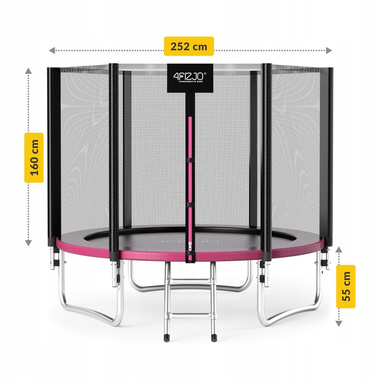 Батут с наружной сеткой 4FIZJO Classic 8FT 252 см Black/Pink (P-5907739314536) - фото 4