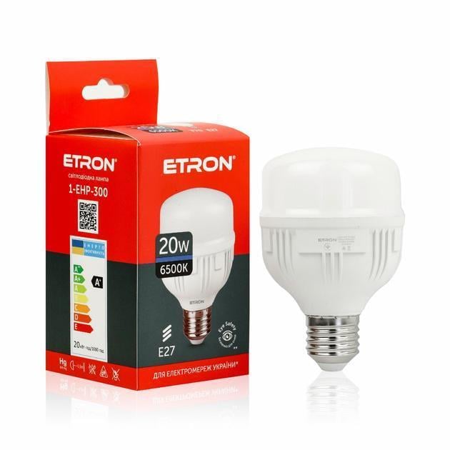 LED-лампа высокомощная ETRON 20W T70 6500K 220V E27 Холодный Белый (28689375)