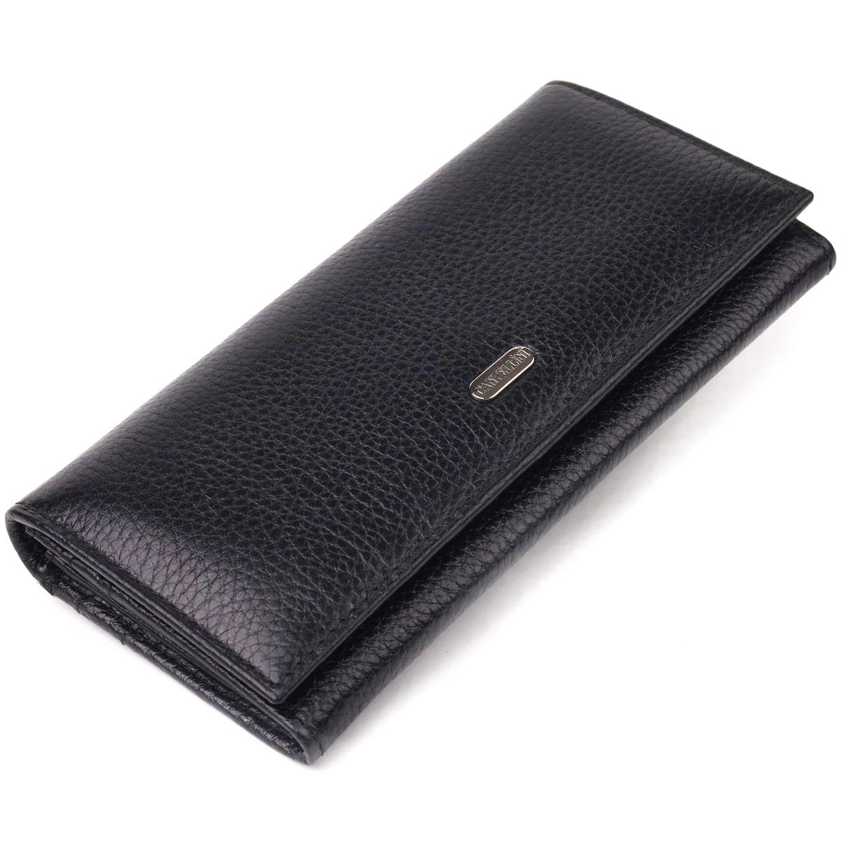 Кошелек женский из натуральной зернистой кожи Canpellini Wallet 21658 Черный (55437)