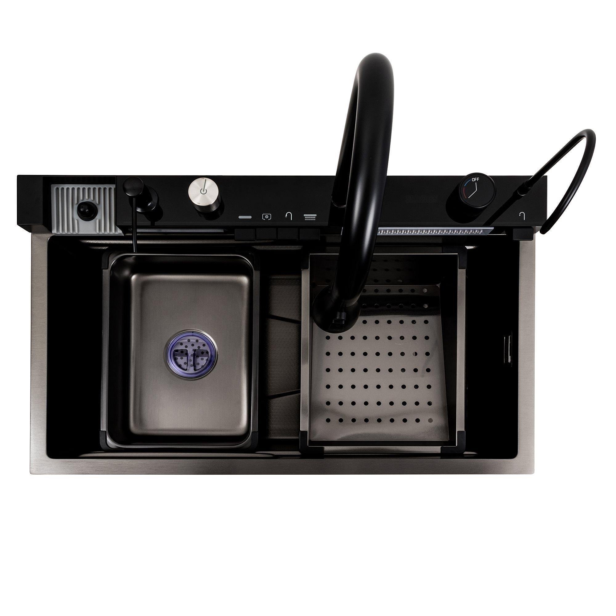 Мийка кухонна Platinum Handmade Водоспад 75x45М PVD Чорний (000041326) - фото 10 Мийка кухонна Platinum Handmade Водоспад 75x45М PVD Чорний (000041326) - фото 10