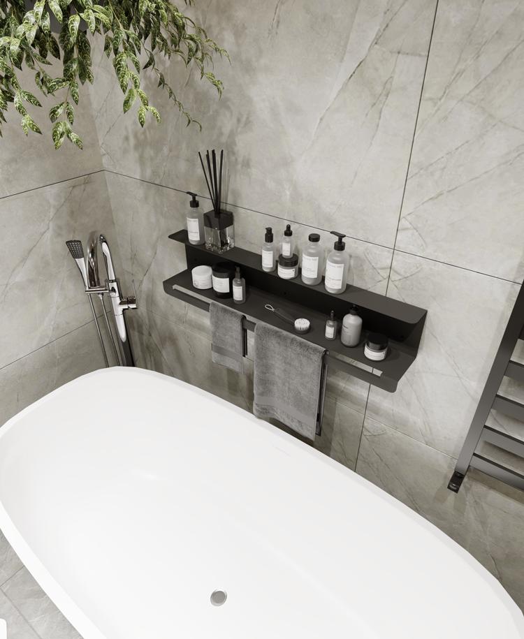 Вешалка-полка под полотенца NC Home Towel shelf Черный (110102) - фото 3 Вешалка-полка под полотенца NC Home Towel shelf Черный (110102) - фото 3