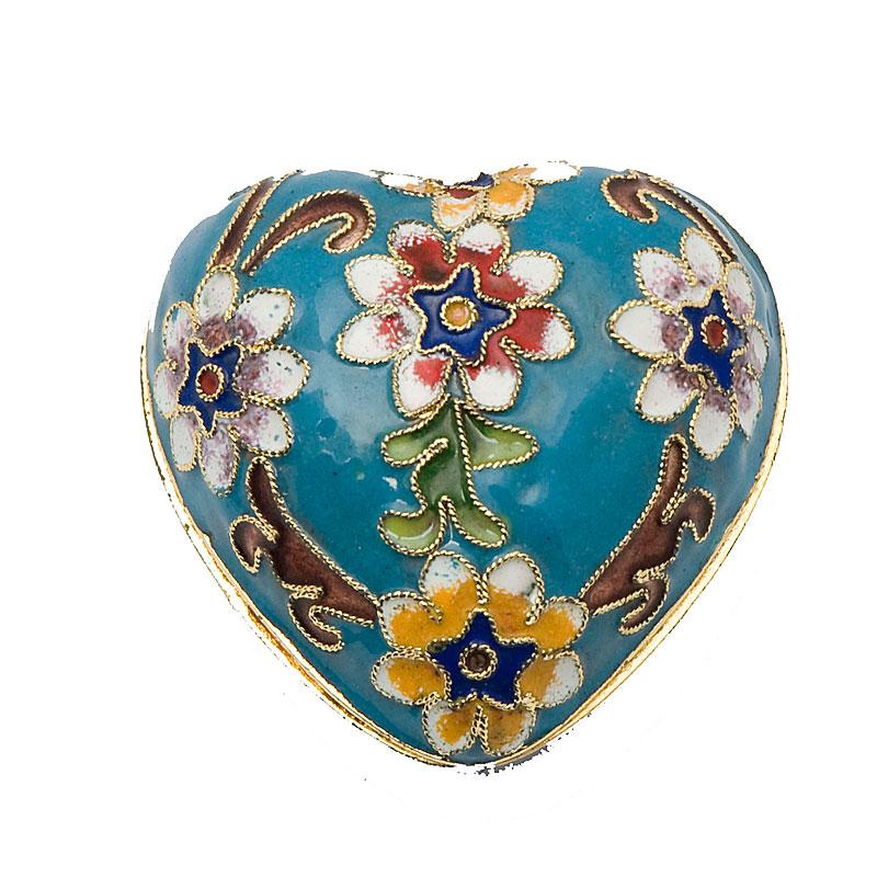 Скринька клуазоне Серце 3,5х5,5х5,5 см Блакитний (А9908)