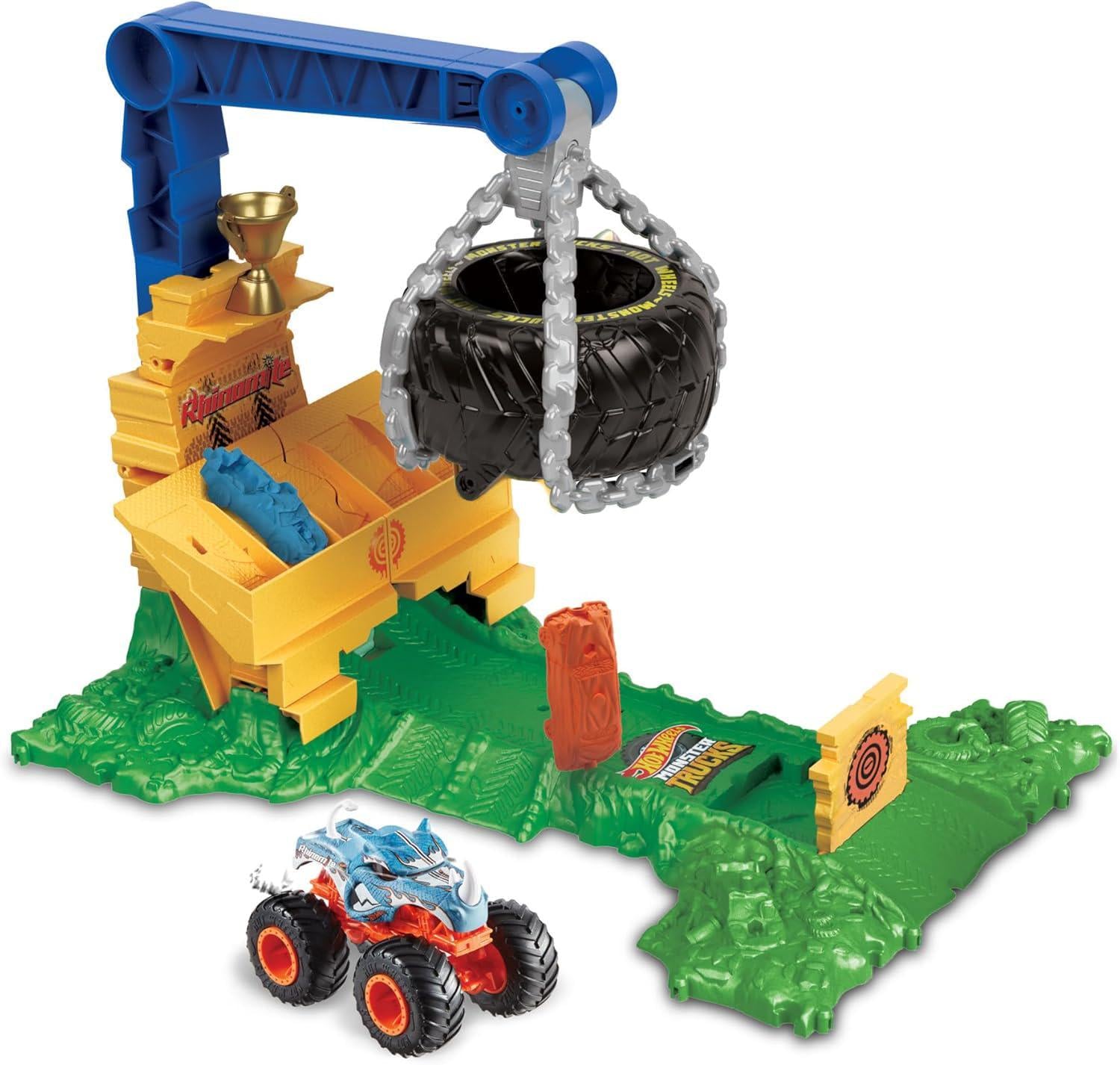 Игровой набор Хот Уилс Hot Wheels Monster Truck Arena Smashers Rhinomite's Chargin' Challenge
