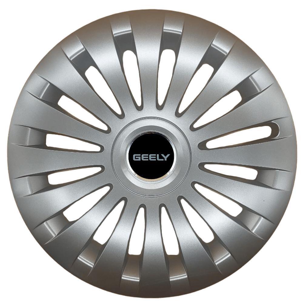 Колпаки SJS 504 с логотипом Geely R17 4 шт. Серебряный