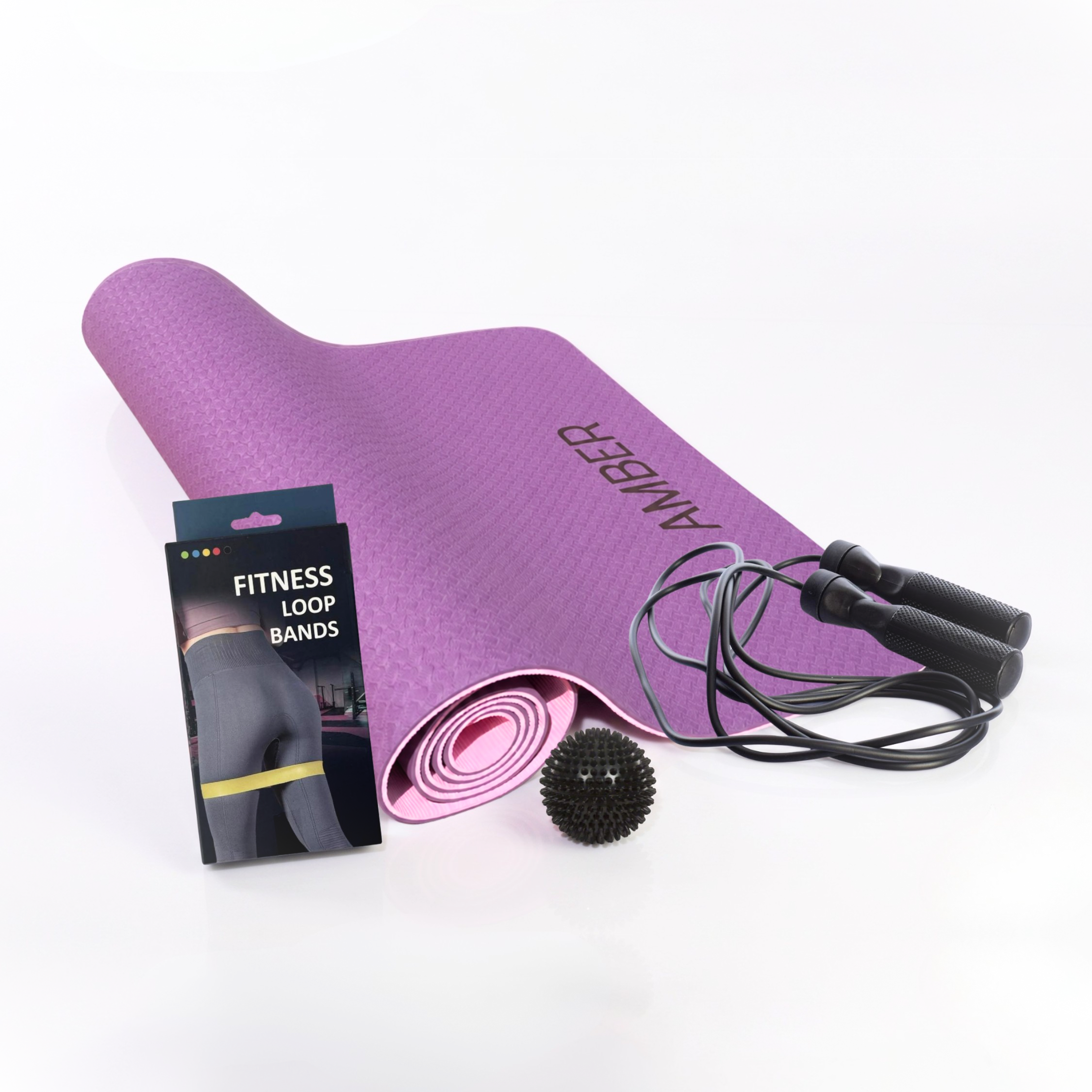 Набор для фитнеса Amber Fitness Time 4в1 Фиолетовый (set-FT4v) Набор для фитнеса Amber Fitness Time 4в1 Фиолетовый (set-FT4v)