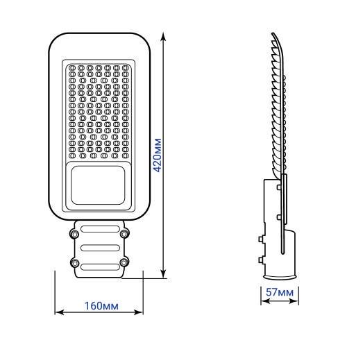 Консольный светильник Feron SP3033 6500К IP65 100 Вт Серый - фото 3