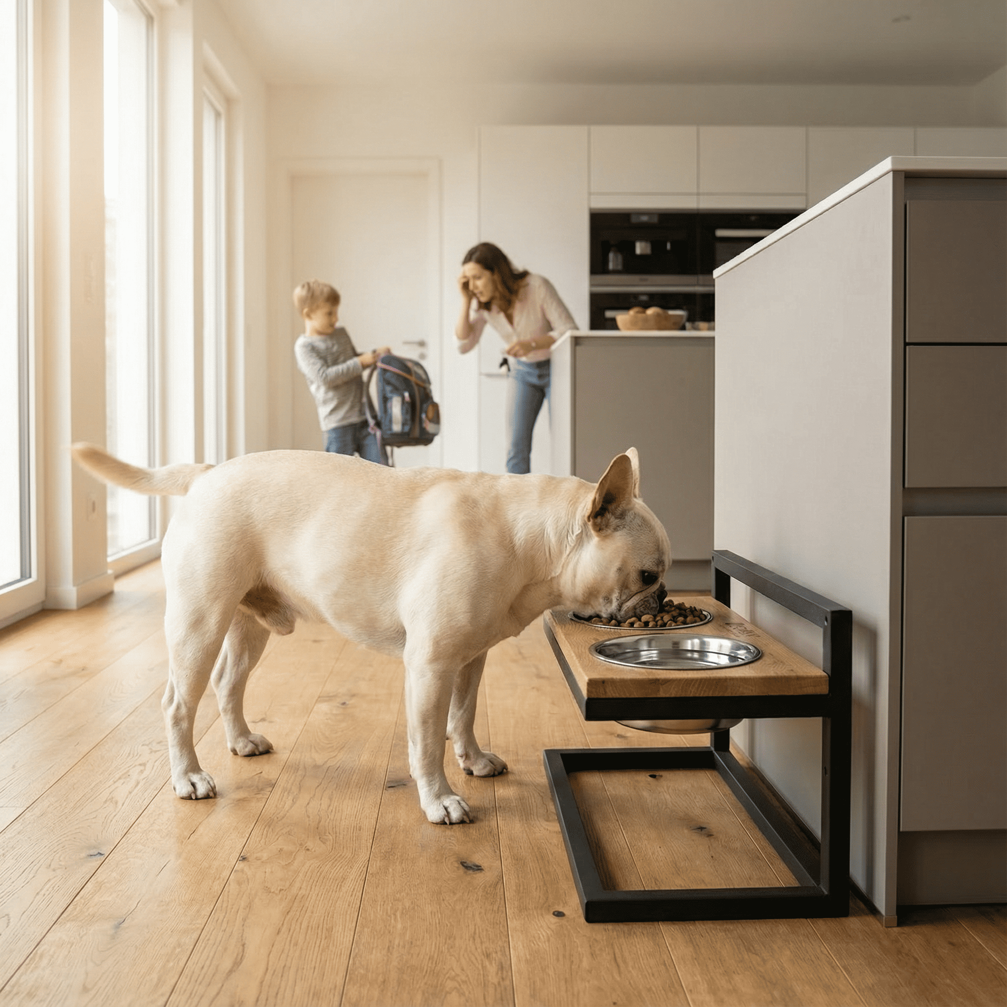 Миски на регулируемой подставке для средних собак Hollky Flex M 2х0,85 л (FM-422530-GRNT)