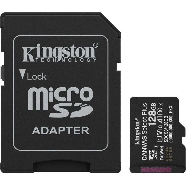 Карта пам'яті Kingston microSD 128GB C10 UHS-I A1 V10 R150MB/s та SD (2863455267)