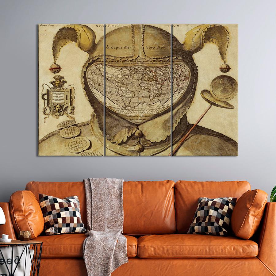 Картина карта Историческая Карта шутовского колпака 128x81 см (A1330-3) Картина карта Историческая Карта шутовского колпака 128x81 см (A1330-3)