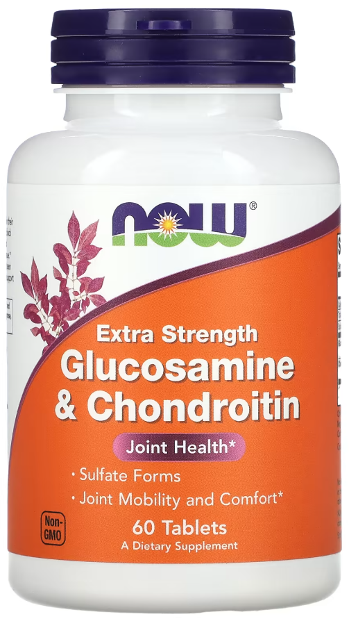 Комплекс Глюкозамин хондроитин и МСМ повышеной силы Now Foods Glucosamine Chondroitin MSM Extra Strenght 60 таблеток