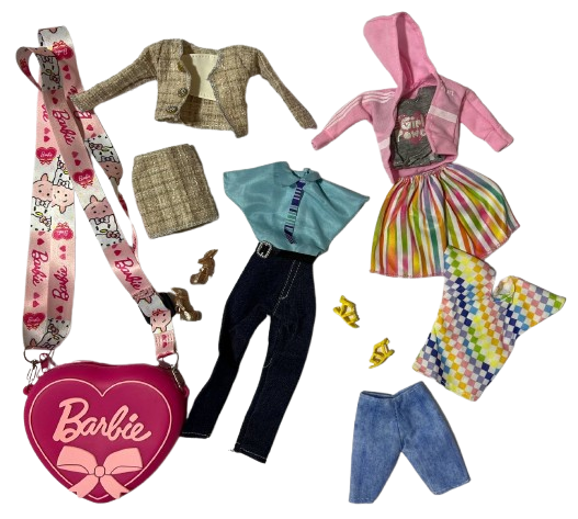 Набор одежды для кукол типа Барби в сумочке (1342)