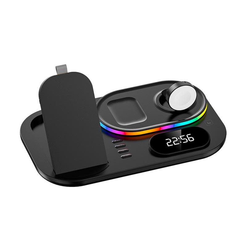 Зарядное устройство XYJ RGB/Clock A06 30W Total Phone/Watch/Earphones Black (12333994)