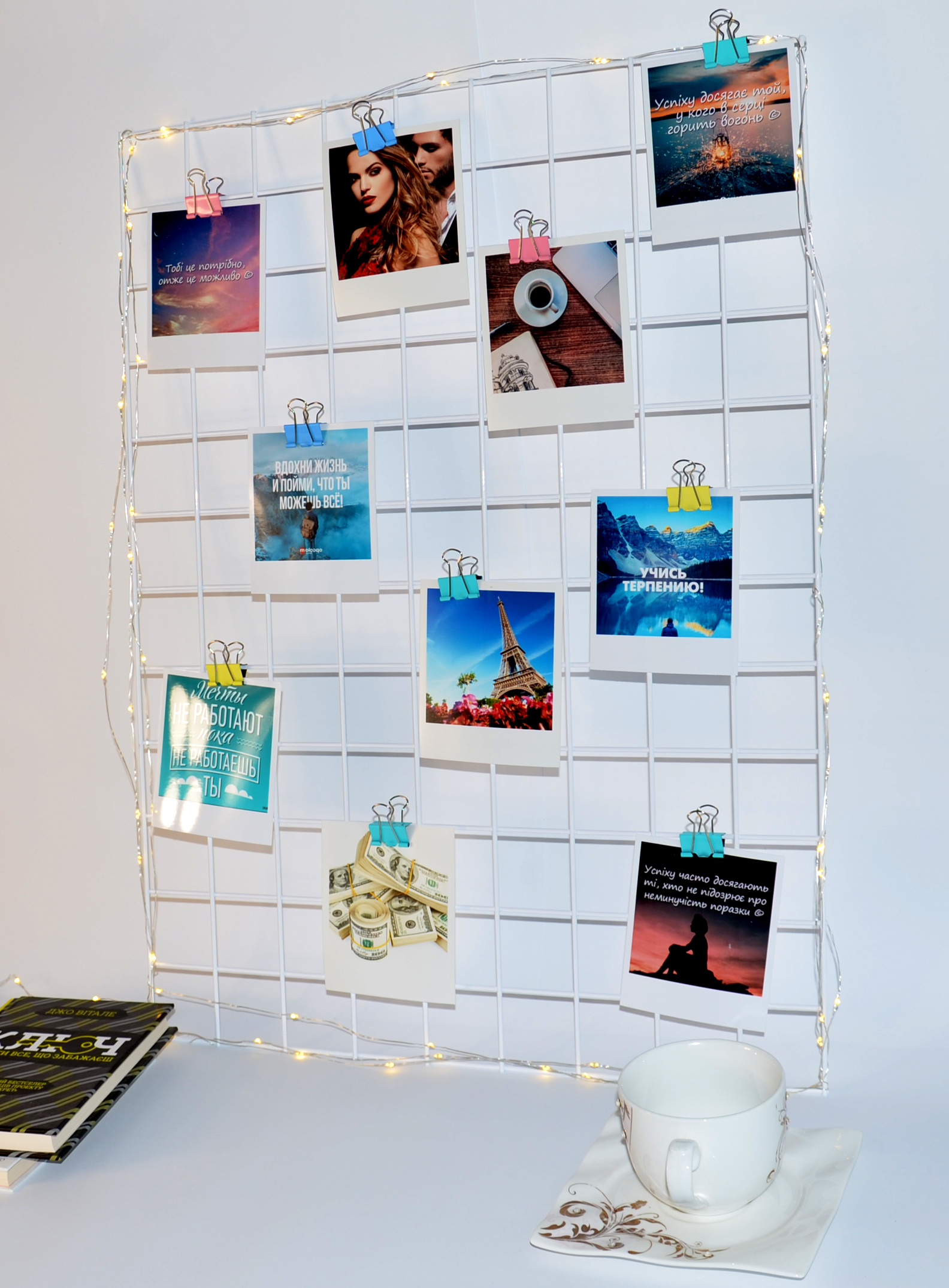 Органайзер настінний Мудборд 60х30 см прямокутний Білий Органайзер настінний Мудборд 60х30 см прямокутний Білий