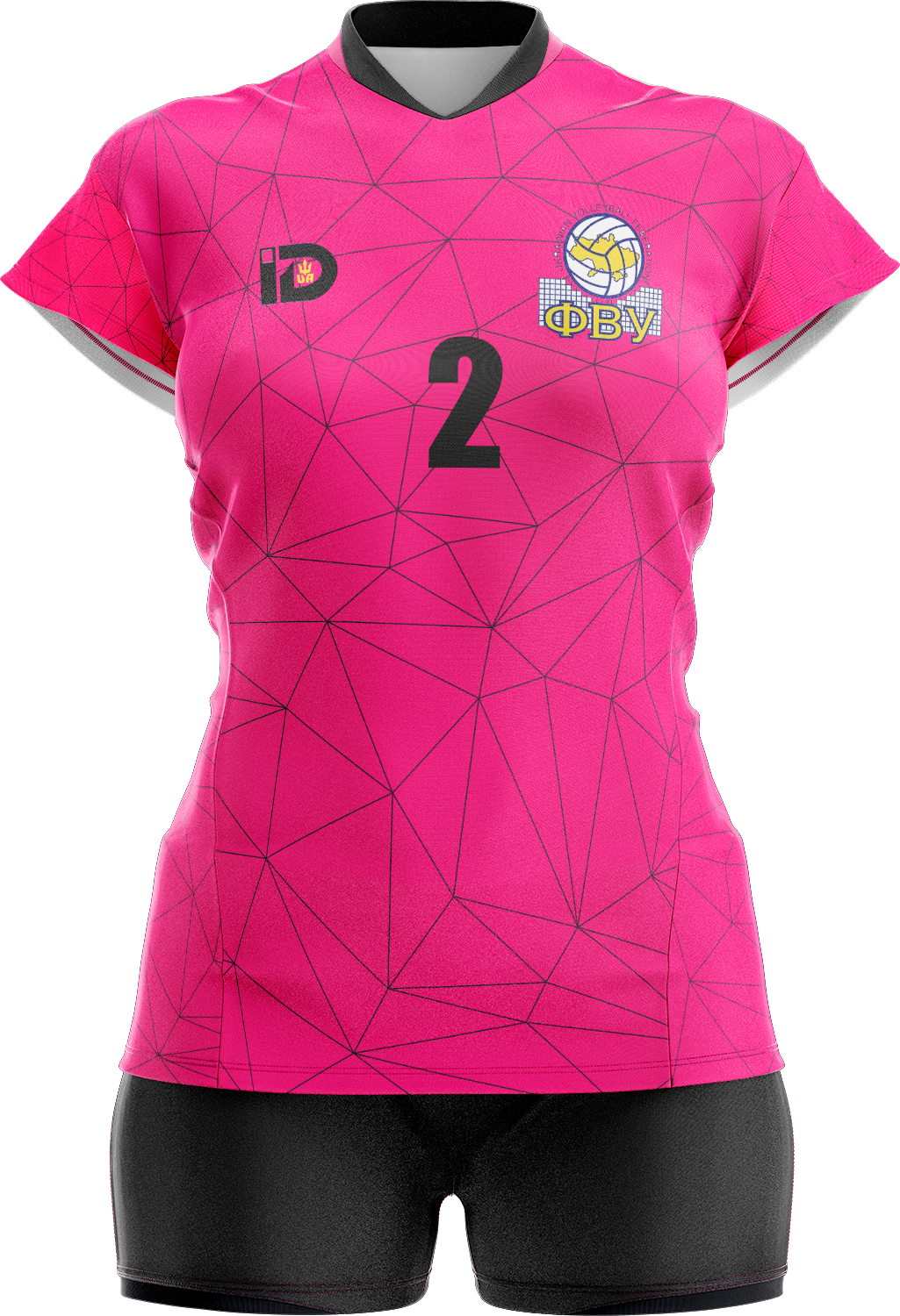Волейбольна форма жіноча IDSport S Рожево-Чорний (18552012)