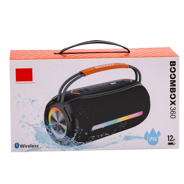 Портативная колонка BOOMSBOX 360 BT/TF/USB/AUX с подсветкой 20 Вт Черный (260678) - фото 6