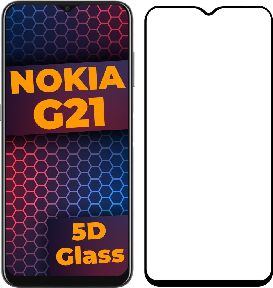 Стекло 5D Nokia G21 защитное Full Glue Black (28653)