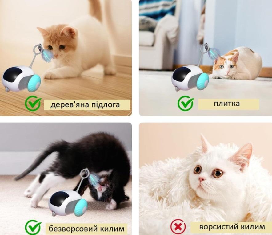 Іграшка для тварин Smart Cat Toy AND LY-625 Бадмінтон з дистанційним керуванням Блакитний - фото 3