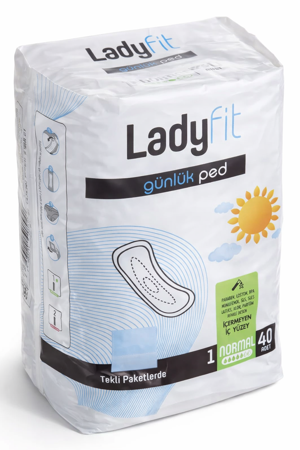 Прокладки ежедневные Normal Cotton Ladyfit хлопковые/тонкие/дышащие 40 шт. (32201841)