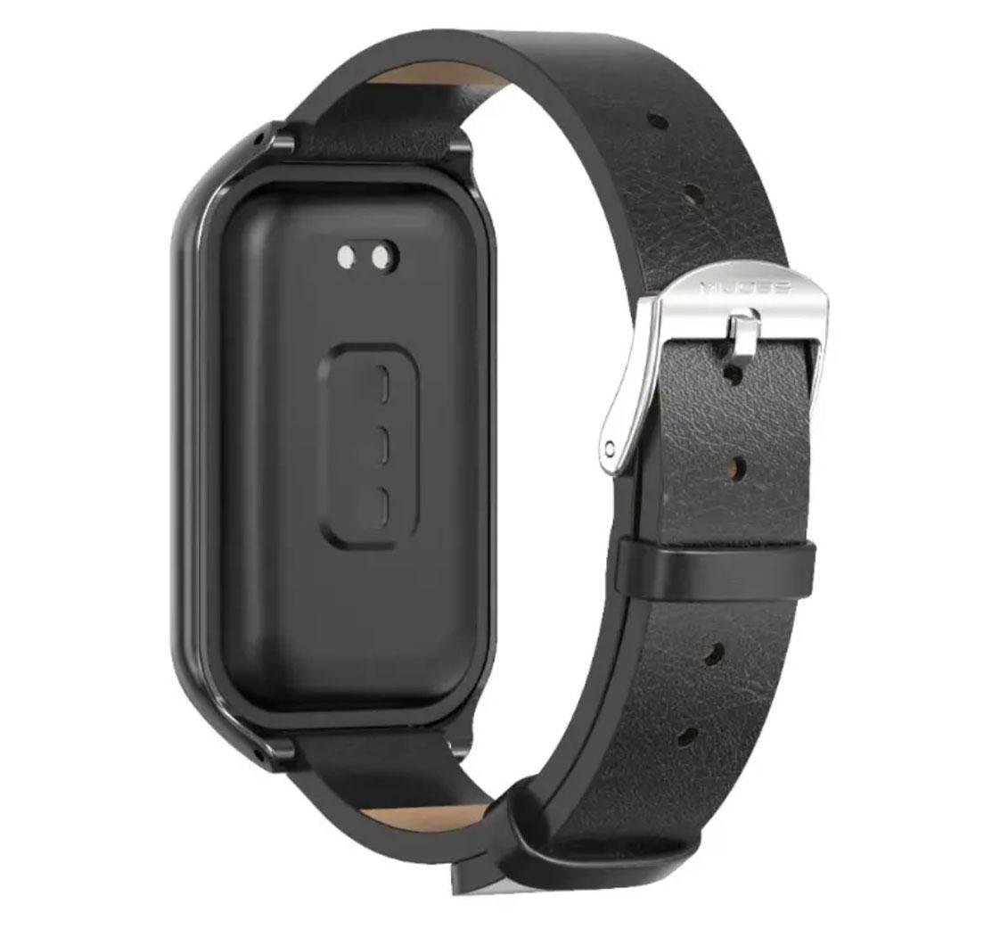 Ремешок кожаный Mijobs для фитнес браслета Xiaomi Smart Band 9 Active Black (2583361304) - фото 2 Ремешок кожаный Mijobs для фитнес браслета Xiaomi Smart Band 9 Active Black (2583361304) - фото 2