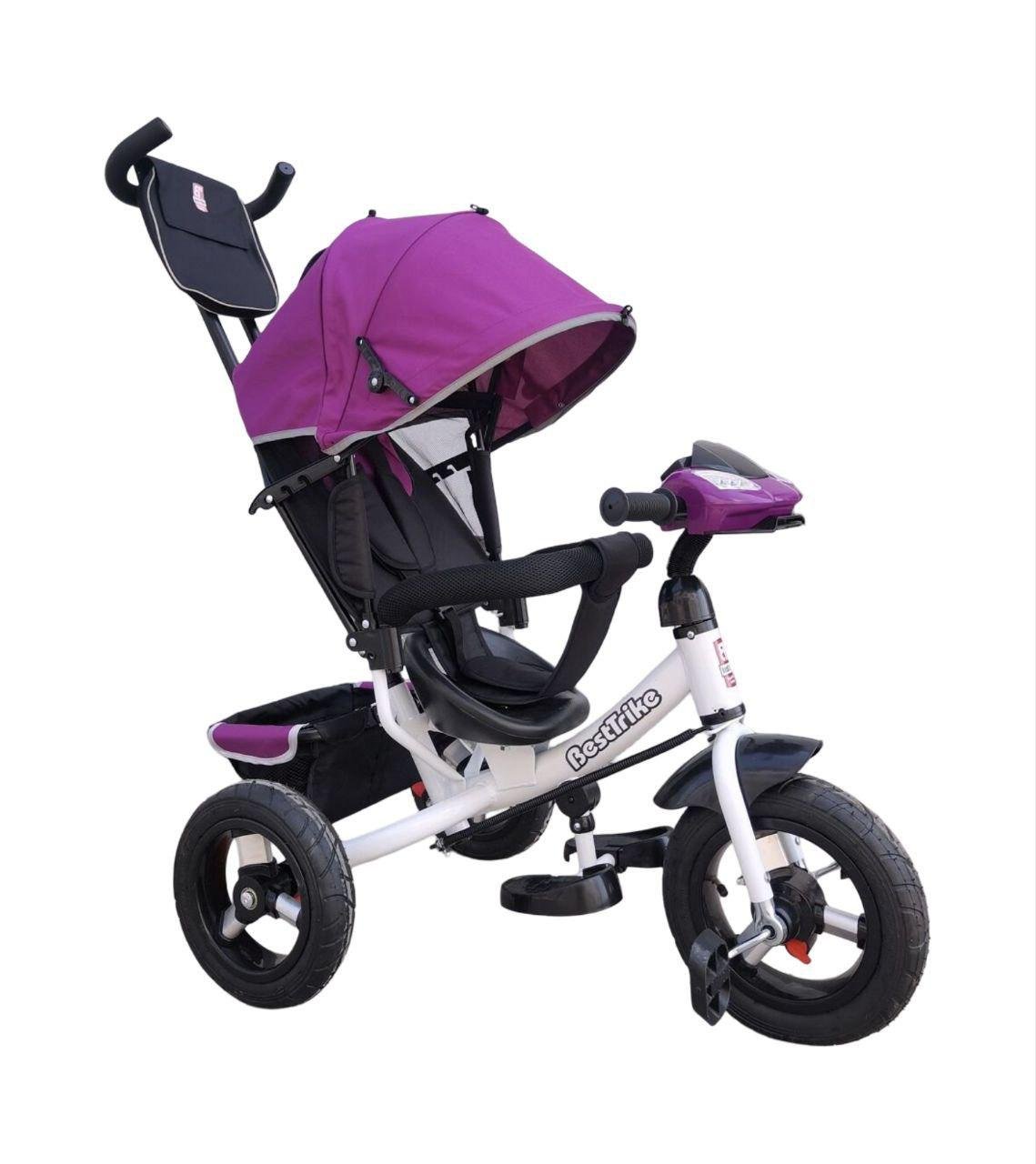 Детский велосипед Best Trike 3390-37-633 с интерактивной панелью и родительской ручкой Серый (28517441)