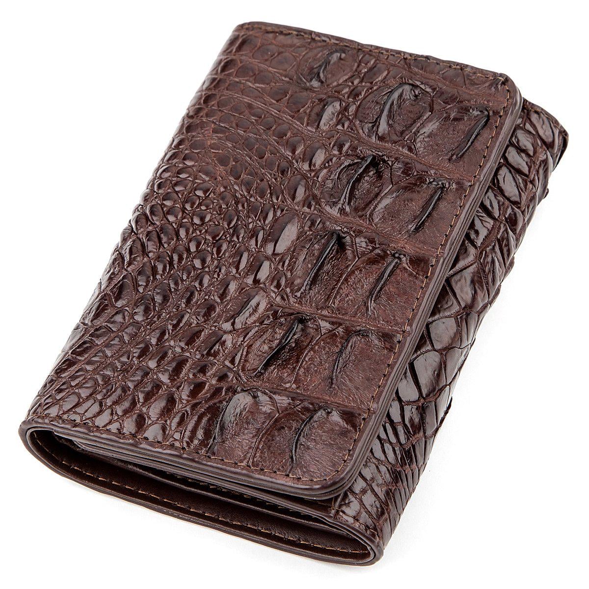Женский кошелек Crocodile leather 18288 кожаный Коричневый