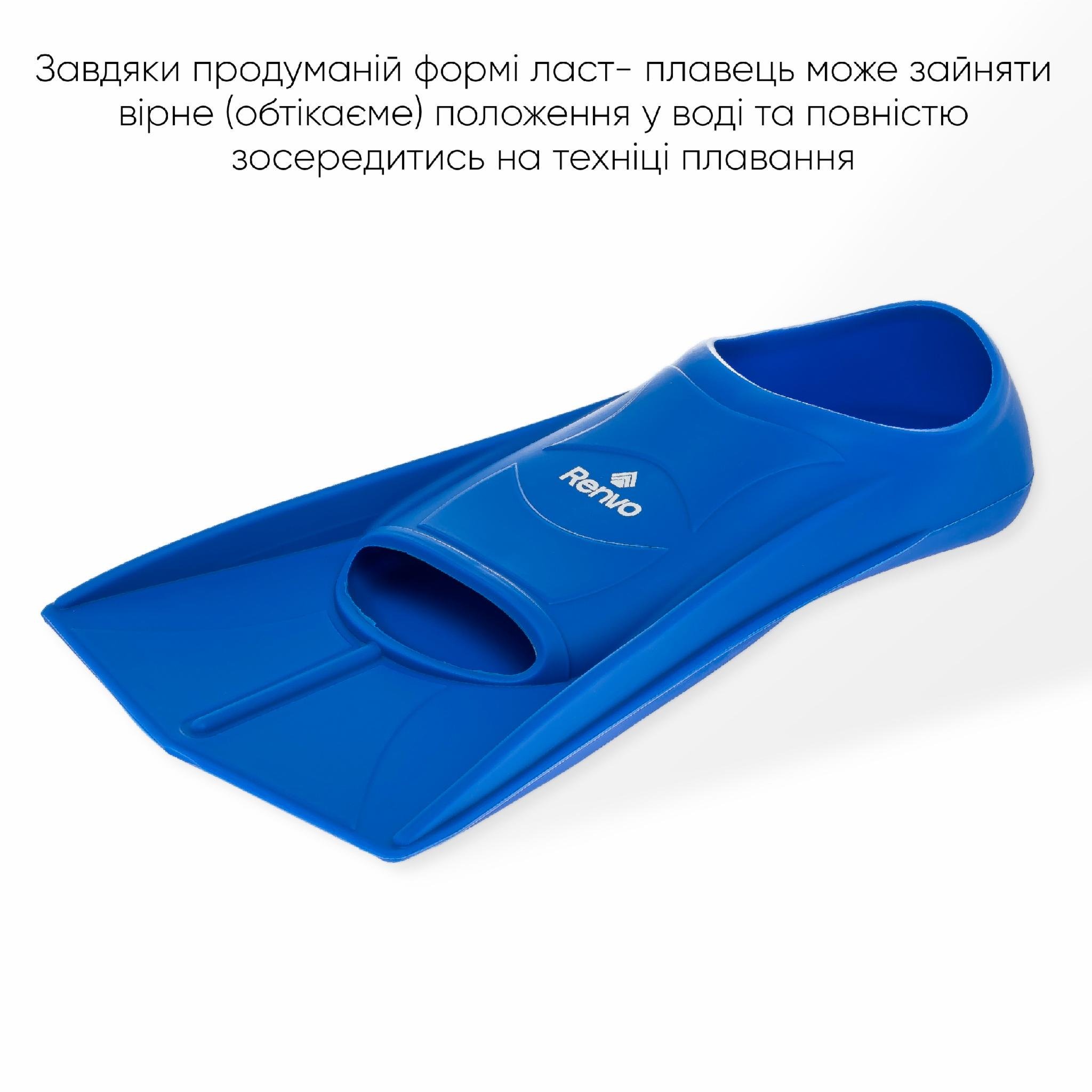 Ласты короткие для тренировки в бассейне Renvo Frio с закрытой пяткой р. 27-29 Синий (SF100-04 27-29) - фото 6