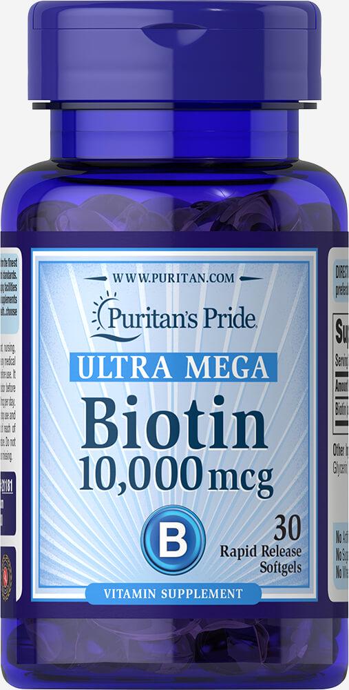 Биотин Puritan's Pride Biotin 10000 mcg 30 Softgels