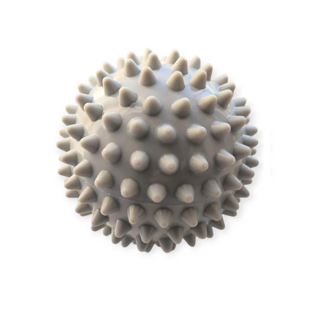 М'яч масажний для стоп та тіла Spiky Ball МФР шипований жорсткий 9 см Сірий