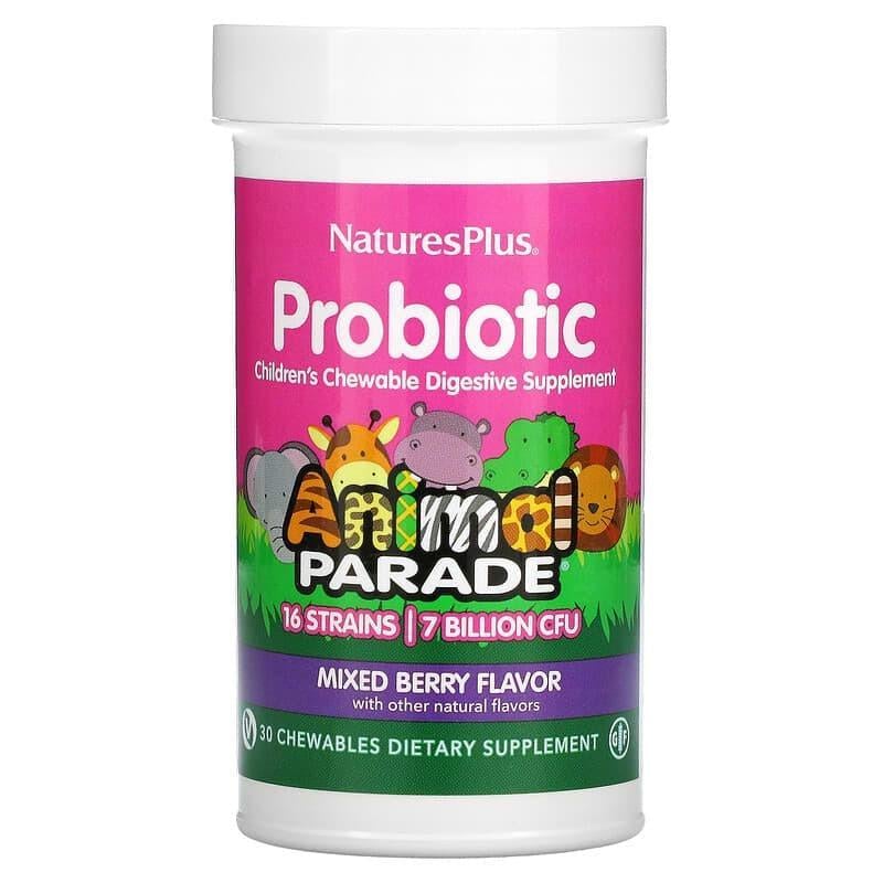 Пробиотики для детей NaturesPlus Probiotics Children's поддержка пищеварения 30 жевательных таблеток (2148662532)