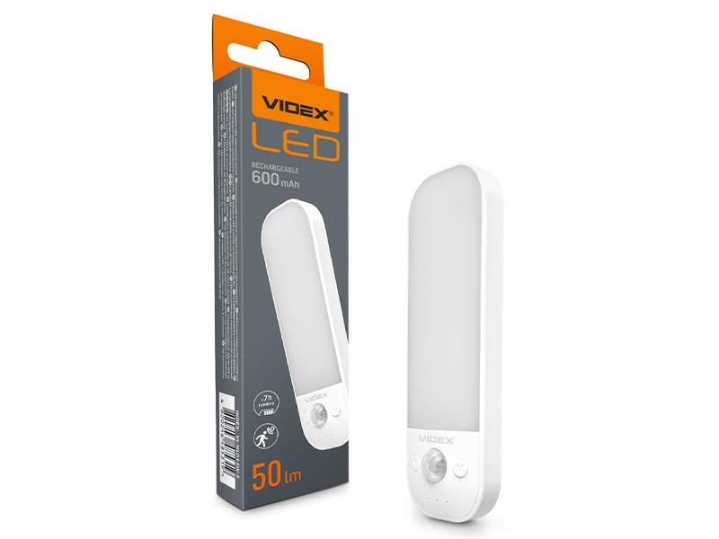Світильник акумуляторний Videx VL-NL014W-S з датчиком руху та фотоелементом (7968)