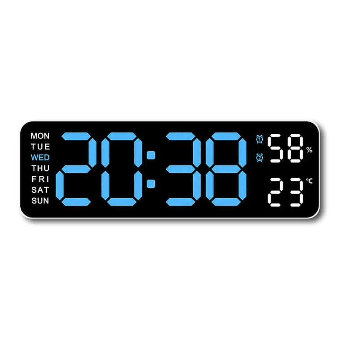 Часы настольные/настенные электронные Bodasan с синими LED цифрами с термометром и будильником (CL02)