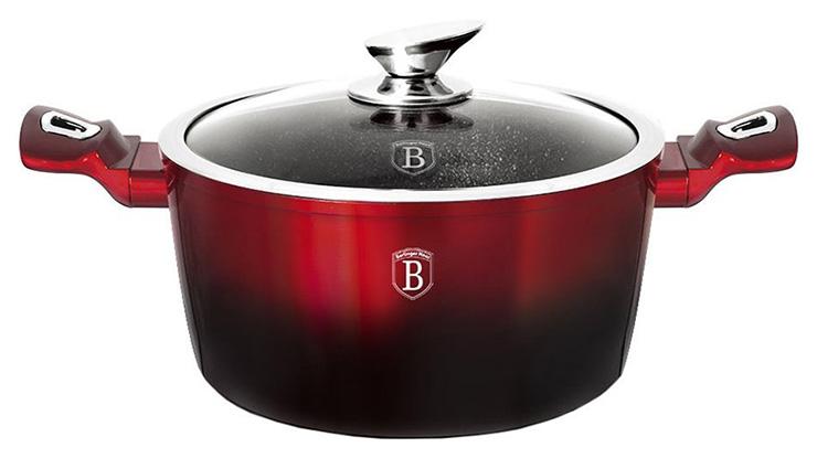 Каструля Berlinger Haus Black Burgundy 4,1 л мармурове покриття (BH-1628N)