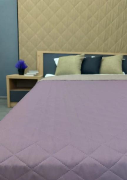 Покрывало двухстороннее микрофибра Decorator Microfiber Ромб 160х215 см Сиреневый/Бежевый (85-118 1) - фото 4
